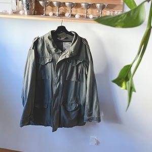 Vintage army military jacket, green, size XL